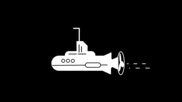 A minimalistic submarine navigating deep waters, symbolizing underwater exploration, marine technology, and deep-sea discoveries. video