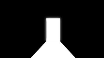 A slightly open door with light shining through, symbolizing opportunities, choices, new beginnings, transitions, and the unknown future ahead. video