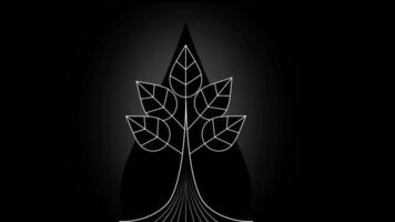 A minimalistic and symmetrical tree outline made with geometric patterns, symbolizing nature and technology. video