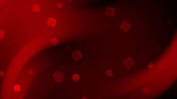 Red cubes float, dark red swirling background. Abstract design for technology, creativity, innovation, or futuristic concepts in graphic design projects. video