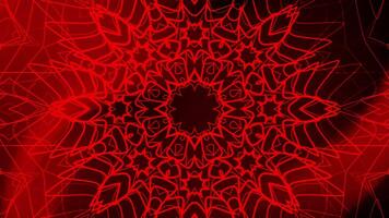 Red lines form intricate star patterns suitable for abstract designs, backgrounds, textiles, and digital artwork with a modern touch. video