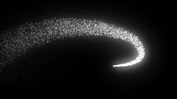 Elegant white glowing light particle trails effect motion graphics 4k animation on alpha channel transparent background video