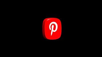 Pinterest app icon animation on a transparent background video