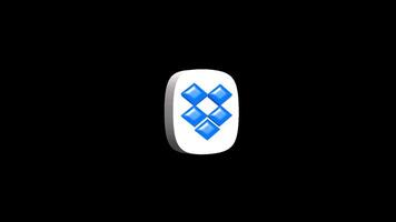 Dropbox aplicativo ícone animação em uma transparente fundo video