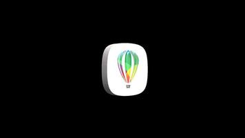 CorelDRAW app icon animation on a transparent background video