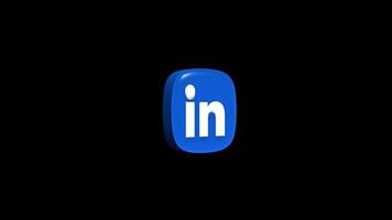 LinkedIn app icon animation on a transparent background video