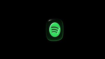 Spotify app icon animation on a transparent background video