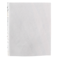 Blank Spiral Notebook Page Isolated on Transparent Background, Empty Vertical Paper Sheet with Perforated Edge for Notes and Text png