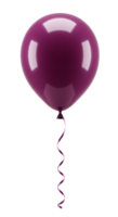 Purple balloon floating with a twisted ribbon below png