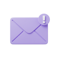 Purple Envelope Icon with Alert for Notification Use png