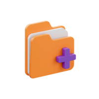 Colorful folder icon with plus for adding files png