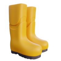 farmer yellow rubber boots on a transparent background png