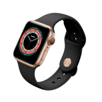 Modern Smartwatch with Black Strap, Realistic Wearable Tech on Transparent Background png