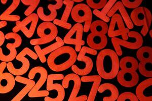 red funny numbers texture photo