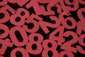 background of chaotically arranged numbers photo