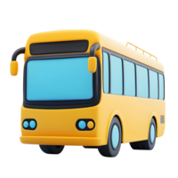 cartoon bus school 3d on transparent background png