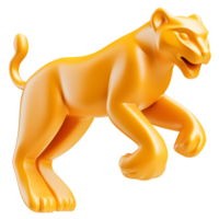 3d lion figurine on transparent background png