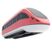 High-speed red train isolated on white and transparent background png