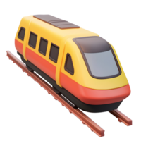 yellow with orange train 3d on isolated background png