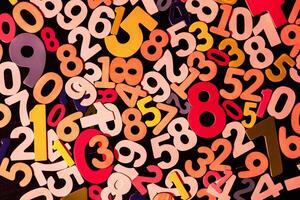 funny colored numbers texture photo