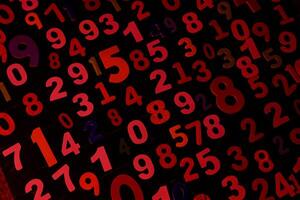 red numbers texture photo