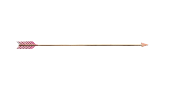 Pink Feathered Arrow Isolated on Transparent Background with Wooden Shaft and Decorative Fletching Highlighting Craftsmanship and Precision in Archery png