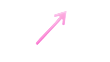 Pink Upward Arrow Icon on Transparent Background with Neon Glowing Effect Depicting Modern Digital Art for Direction and Navigation Concepts png