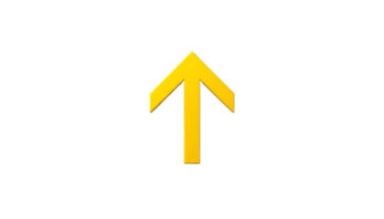 Yellow Upward Arrow Icon on Transparent Background for Direction and Navigation png