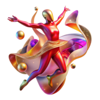 beautiful abstract Abstract Dance Form in Blue Cutout with Vibrant Colors high resolution png