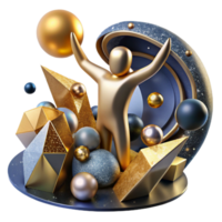 elegant vintage Abstract Figure Reaching for Future Isolated Element premium png
