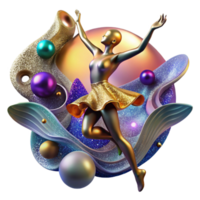dramatic rustic Abstract Dance Form Cutout with Vibrant Colors authentic png