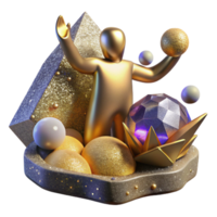 dramatic classic Abstract Figure Reaching for Future Isolated Element genuine png