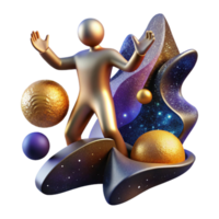 wonderful minimalist Abstract Figure Reaching for Future Isolated Element authentic png