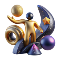 beautiful minimalist Abstract Figure Reaching for Future Isolated Element detailed png