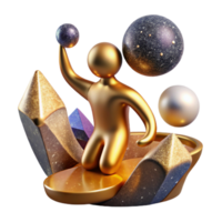 dramatic traditional Abstract Figure Reaching for Future Isolated Element authentic png