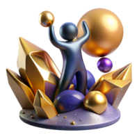 magnificent classic Abstract Figure Reaching for Future Isolated Element png