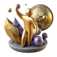 elegant minimalist Abstract Figure Reaching for Future Isolated Element exclusive png
