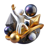 impressive abstract Abstract Figure Reaching for Future Isolated Element png