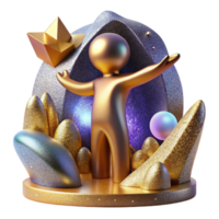 serene creative Abstract Figure Reaching for Future Isolated Element premium png