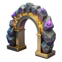 elegant modern Ancient Stone Archway with Dramatic Side Lighting authentic png