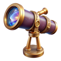 impressive vintage Antique Telescope Isolated on Transparent Background with Brass Details authentic png
