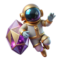 serene artistic Astronaut Floating in Space Isolated Element premium png