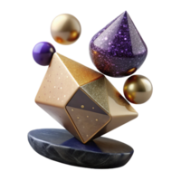 dramatic abstract Balancing Act with Geometric Shapes Isolated high resolution png