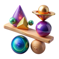 elegant creative Balancing Act with Colorful Wooden Blocks png