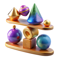 beautiful rustic Balancing Act with Colorful Wooden Blocks premium png