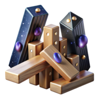 magnificent vintage Balancing Act with Wooden Dominoes professional png