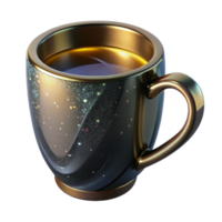 vibrant minimalist Black Coffee Mug Handle Visible Isolated Element genuine png