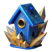 magnificent abstract Blue Birdhouse Front View Transparent Cutout png