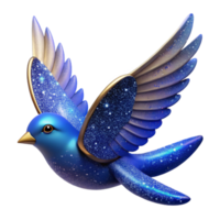 elegant rustic Blue Bird in Flight Wingspan View Cutout original png