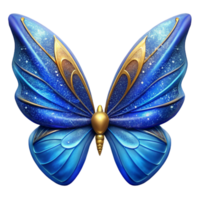 vibrant abstract Blue Butterfly Wings Detailed Transparent Background authentic png
